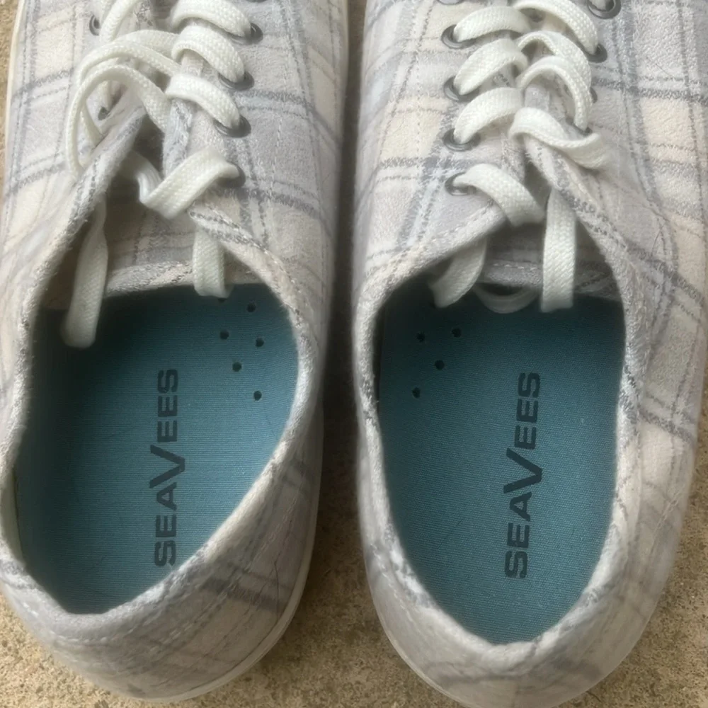 Seavees Women's Monterey Platform Dove Plaid Flannel Sneakers Women's Size 10